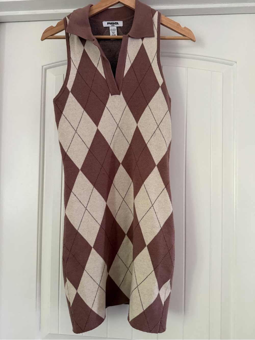 RSQ Mauve Knit Sleeveless Polo Dress